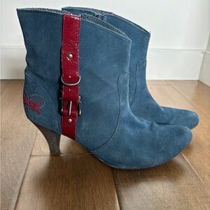 Replay Blue Suede Booties